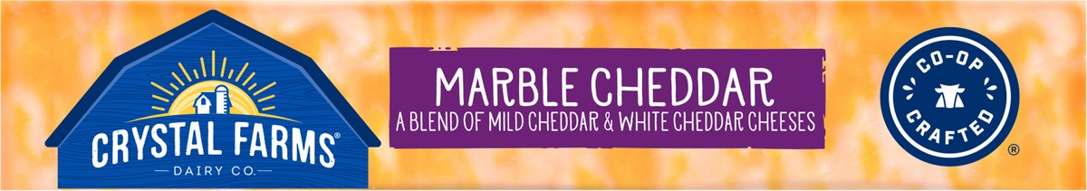 slide 4 of 8, Crystal Farms Marble Cheddar Cheese Block, 7 oz, 7 oz
