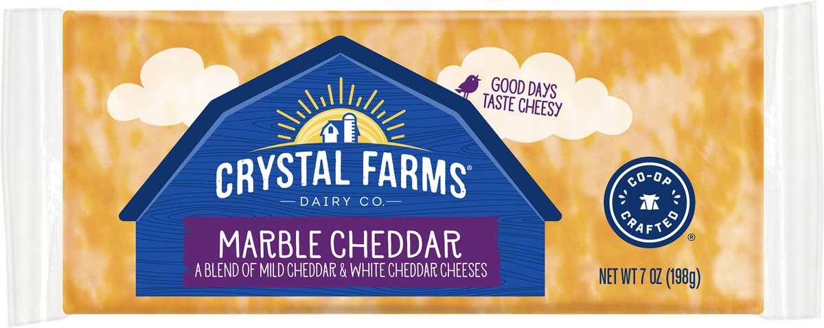 slide 8 of 8, Crystal Farms Marble Cheddar Cheese Block, 7 oz, 7 oz