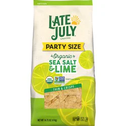 Late July Snacks Late July Sea Salt & Lime Organic Tortilla Chips, 14.75 Oz Bag