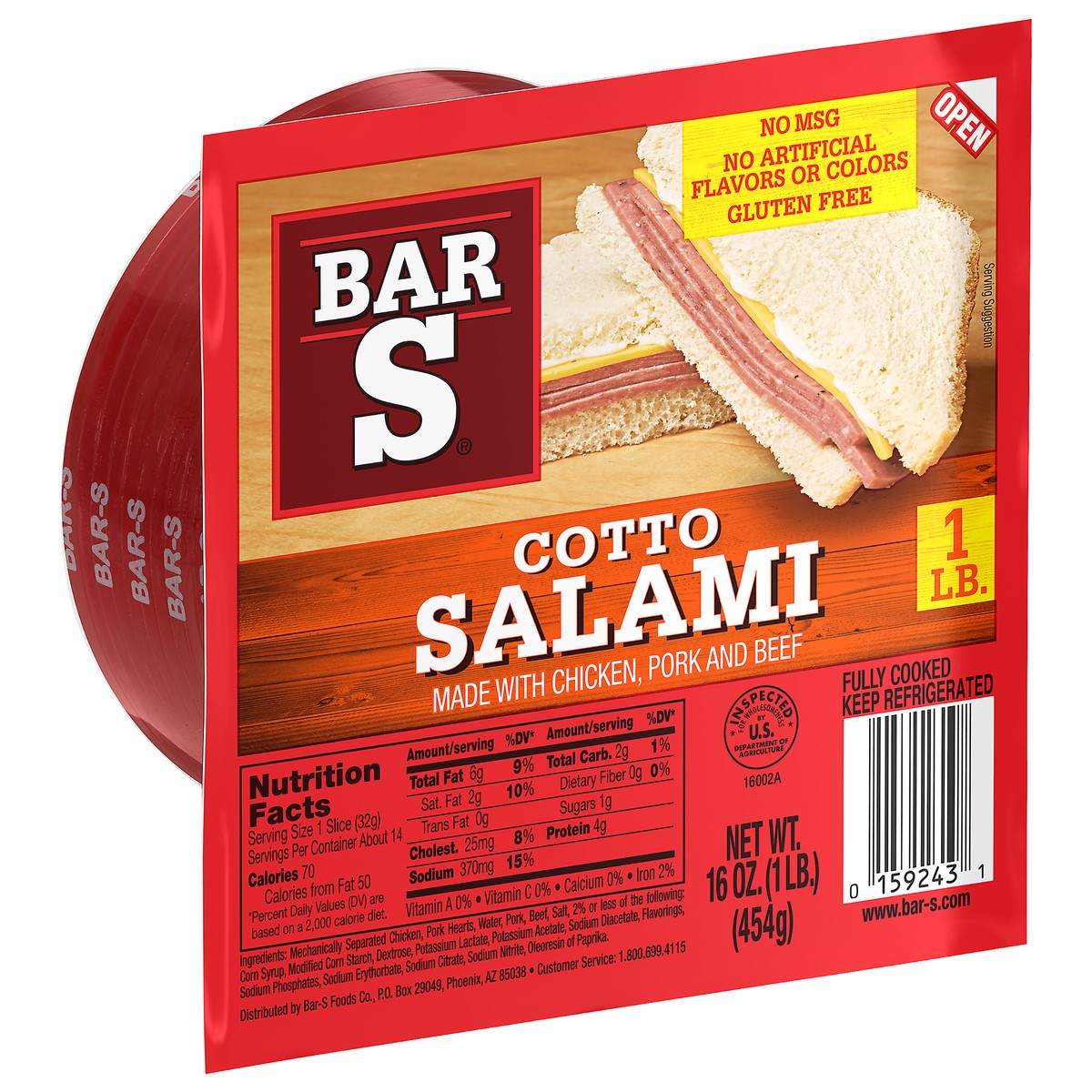slide 6 of 11, Bar-S Salami, 16 oz