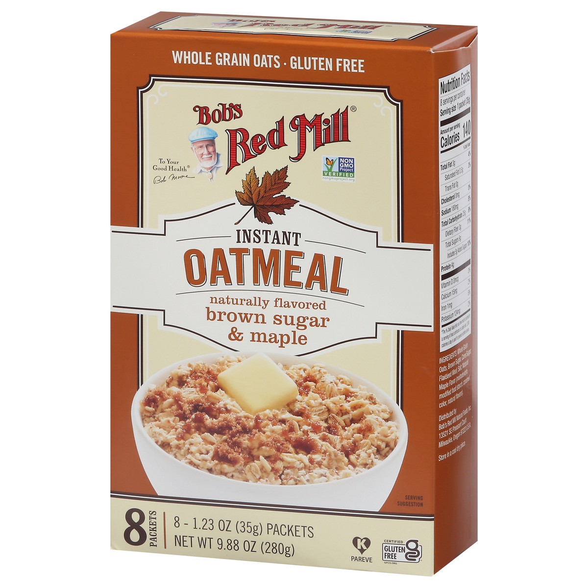 slide 6 of 9, Bob's Red Mill Instant Brown Sugar & Maple Oatmeal - 8 ct, 8 ct