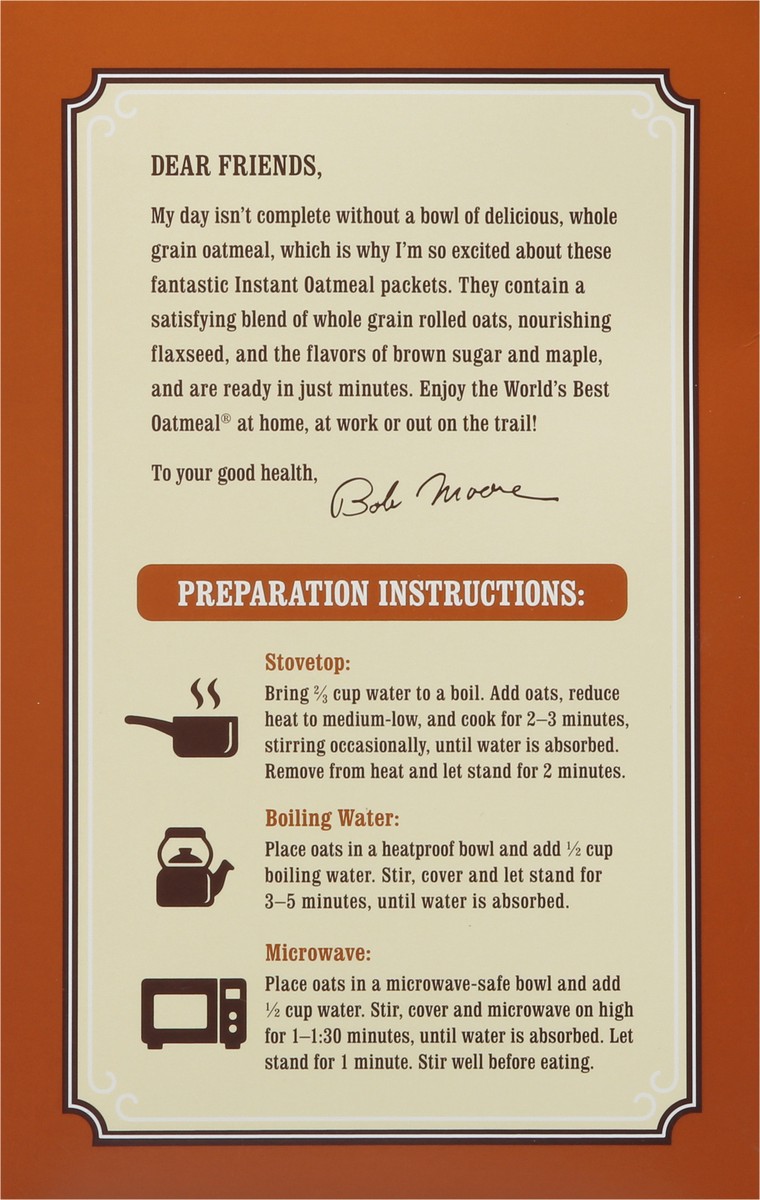 slide 4 of 9, Bob's Red Mill Instant Brown Sugar & Maple Oatmeal - 8 ct, 8 ct