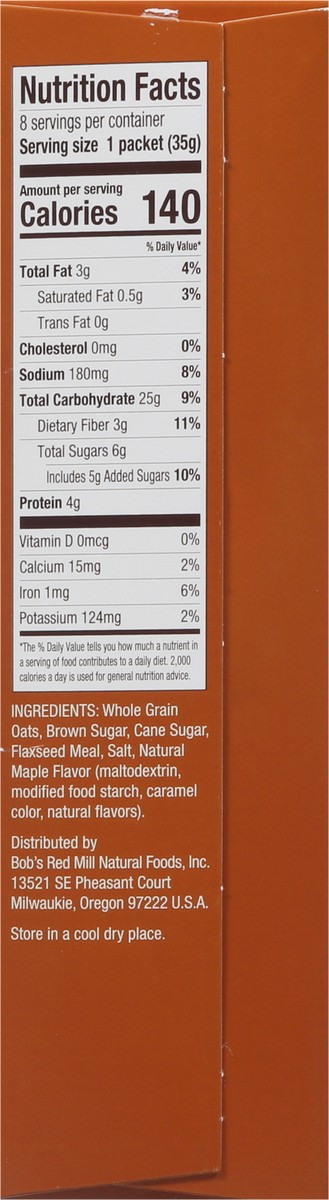 slide 9 of 9, Bob's Red Mill Instant Brown Sugar & Maple Oatmeal - 8 ct, 8 ct