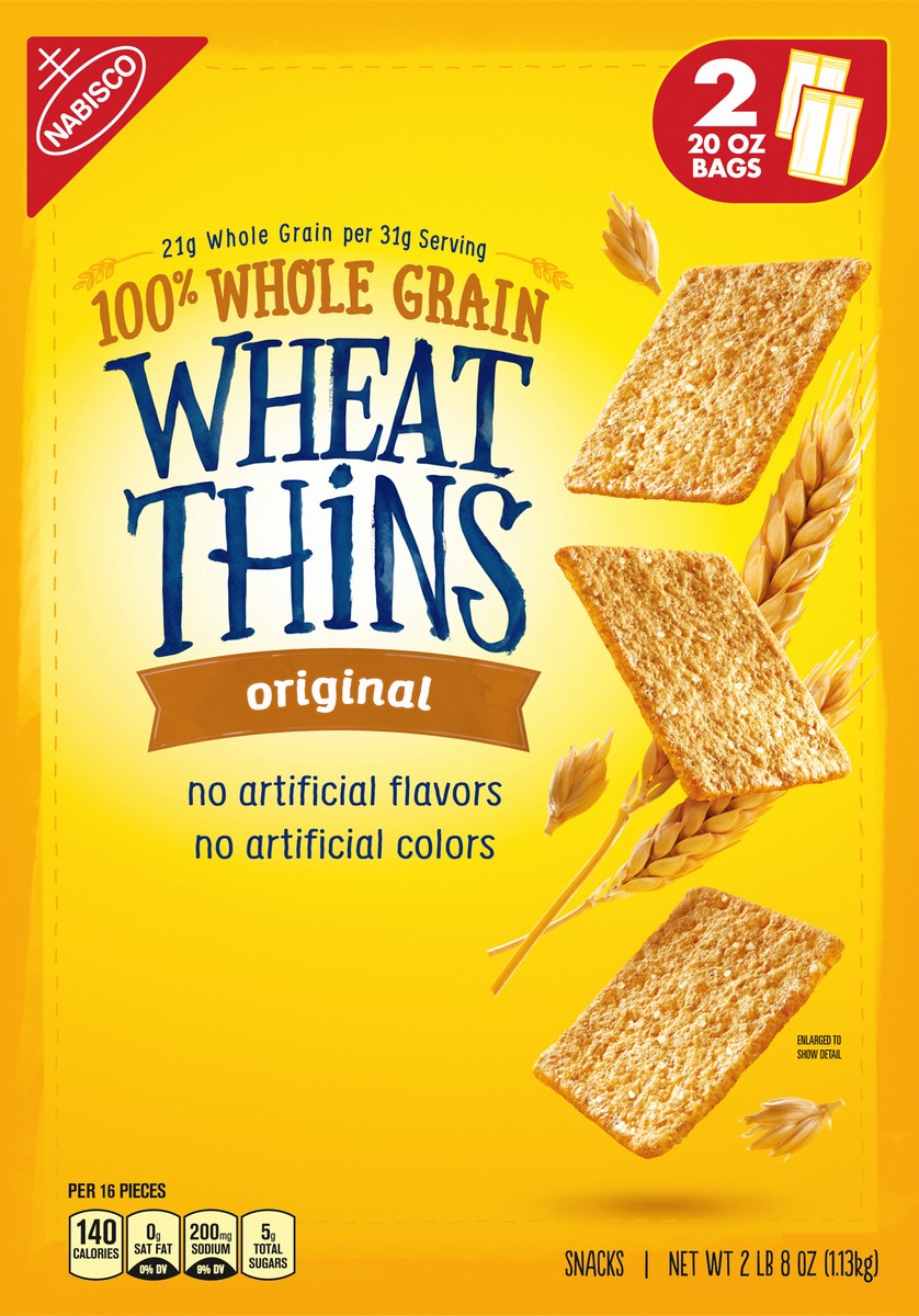 slide 13 of 13, Wheat Thins Original Whole Grain Wheat Crackers, 40 oz, 40 oz