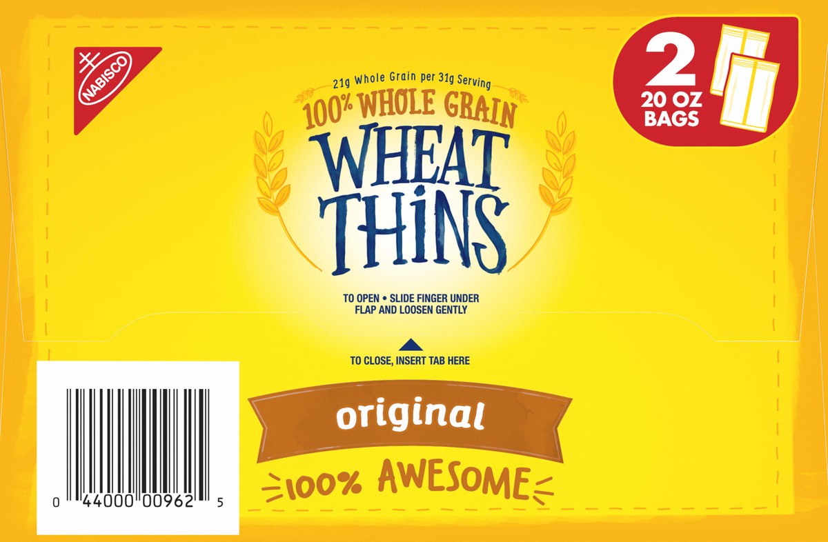 slide 2 of 13, Wheat Thins Original Whole Grain Wheat Crackers, 40 oz, 40 oz