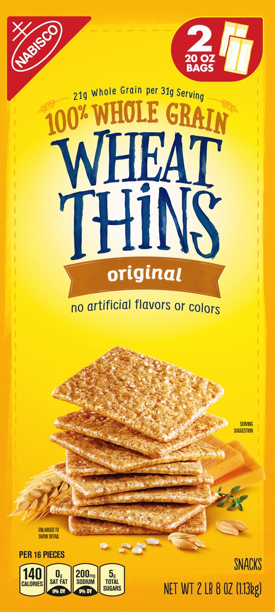 slide 4 of 13, Wheat Thins Original Whole Grain Wheat Crackers, 40 oz, 40 oz