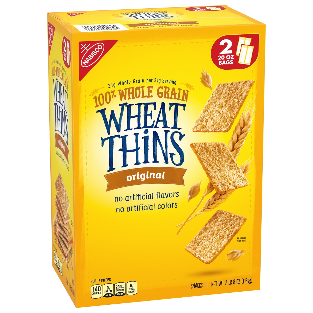 slide 7 of 13, Wheat Thins Original Whole Grain Wheat Crackers, 40 oz, 40 oz