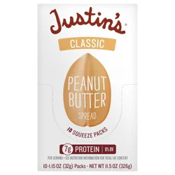 Justin's Classic Peanut Butter Squeeze Pack - 10 ct