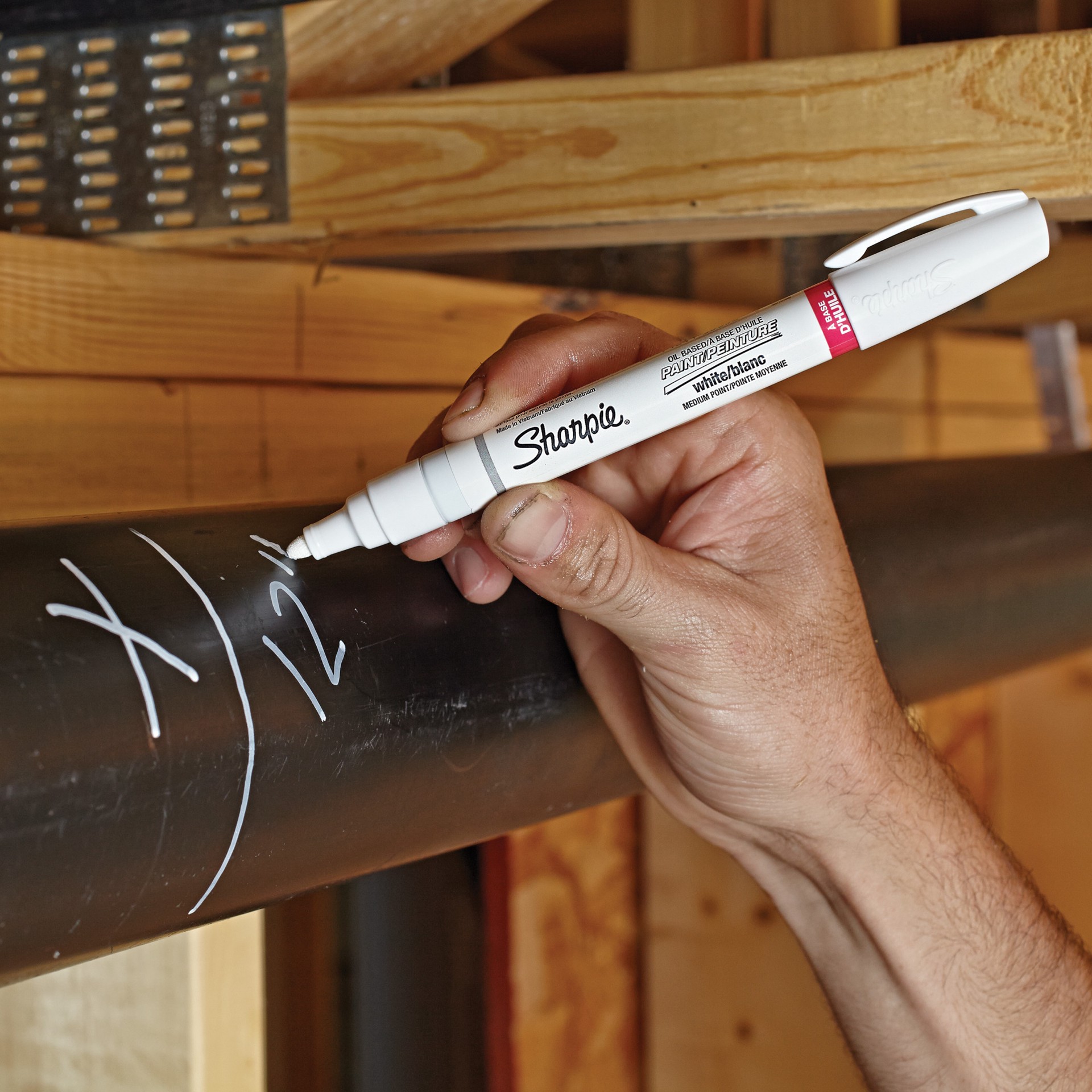 slide 2 of 3, Sharpie Uni Paint Marker, Bullet Point, White, 1 ct