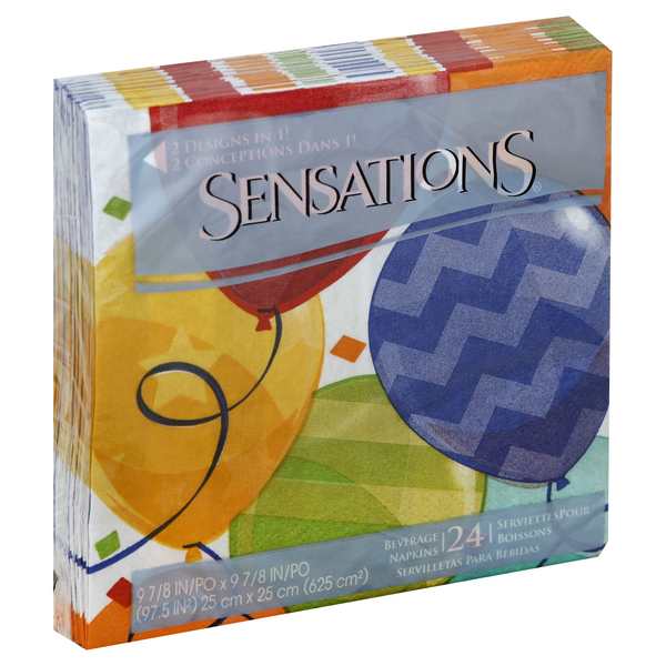 slide 1 of 1, Sensations Beverage Napkin - Jubilant, 24 ct