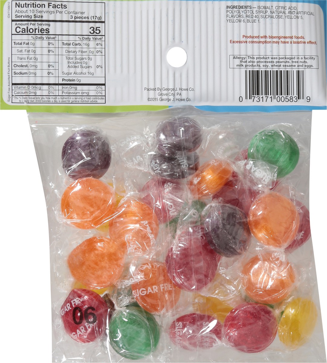 slide 7 of 9, Howe Assorted Sugar Free Fruit Buttons 6 oz, 6 oz