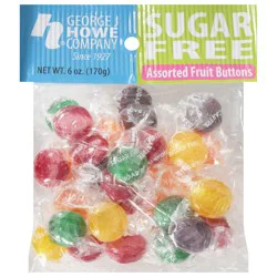 Howe Sugar Free Assorted Fruit Buttons - 6 oz