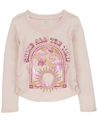 Oshkosh Kid Shine All The Time Long-Sleeve Fashion Top - Pink Pink 14
