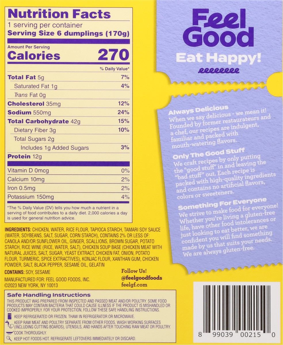 slide 9 of 13, Feel Good Foods Gluten Free Chicken Soup Dumplings 6 oz, 10 oz