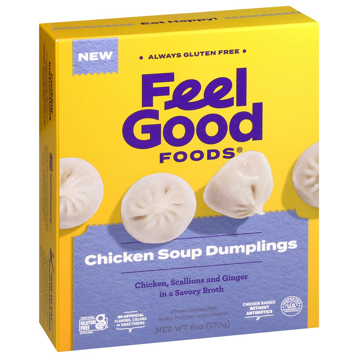 slide 12 of 13, Feel Good Foods Gluten Free Chicken Soup Dumplings 6 oz, 10 oz