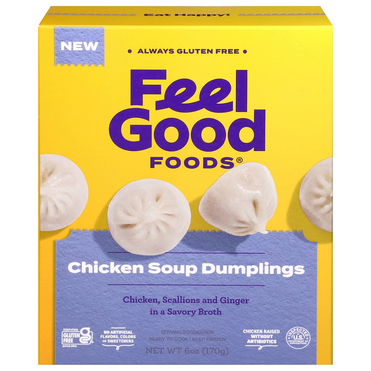slide 11 of 13, Feel Good Foods Gluten Free Chicken Soup Dumplings 6 oz, 10 oz