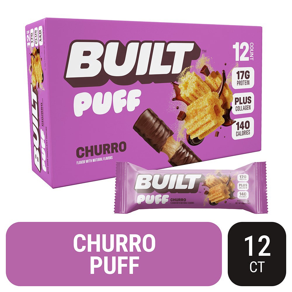 slide 2 of 4, Built Brands Churro Puff Bar, 12 ct