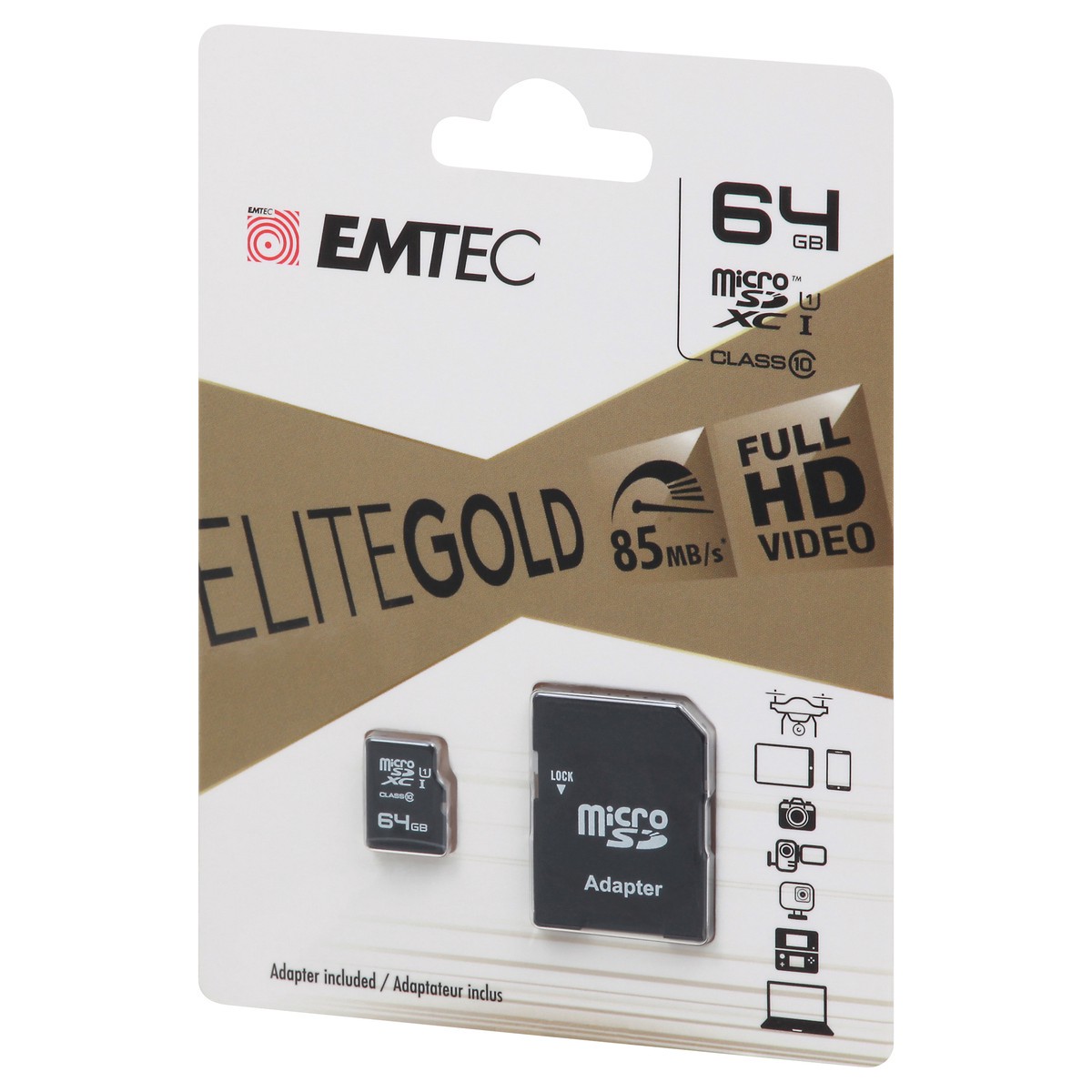 slide 6 of 10, Emtec Elite Gold 64 GB Class 10 Micro SD 1 ea, 1 ea