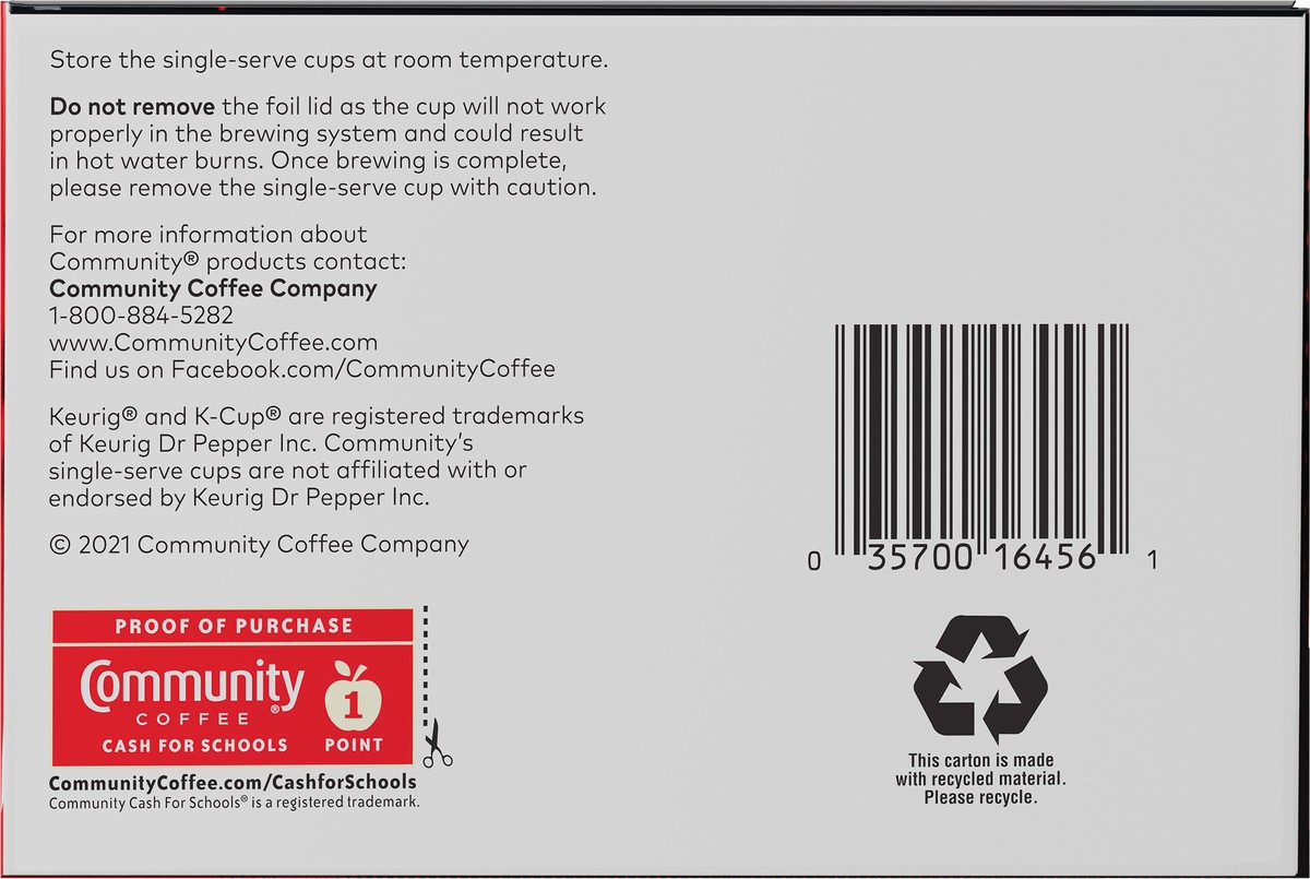 slide 7 of 11, Community Coffee Coffee, Dark & Bold, Bold Roast, Intense Blend, Single-Serve Cups, 12 ct