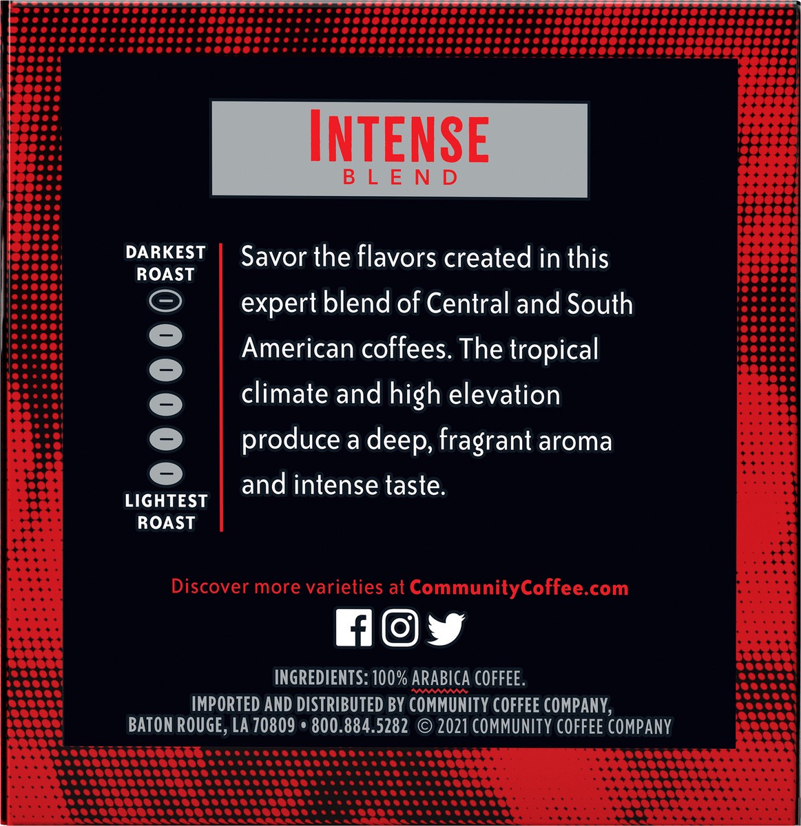 slide 3 of 11, Community Coffee Coffee, Dark & Bold, Bold Roast, Intense Blend, Single-Serve Cups, 12 ct