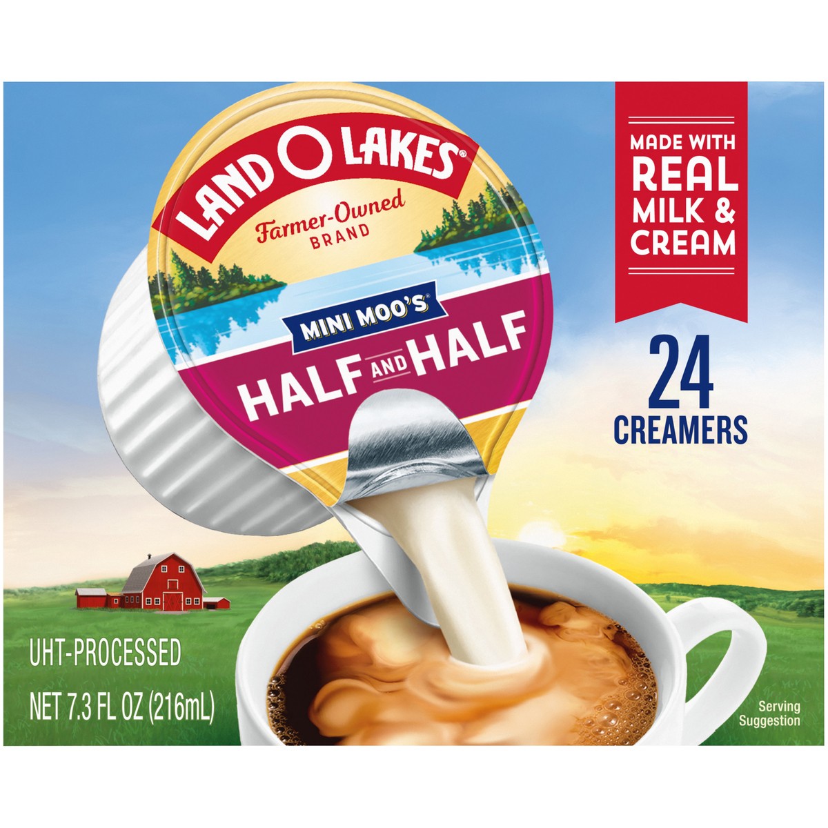 slide 14 of 14, Land O'Lakes Mini Moo's Half & Half Creamer Singles, 24 Count, 7.30 fl oz