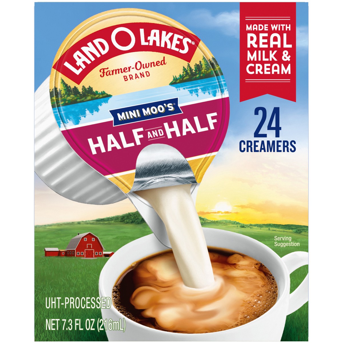 slide 6 of 14, Land O'Lakes Mini Moo's Half & Half Creamer Singles, 24 Count, 7.30 fl oz