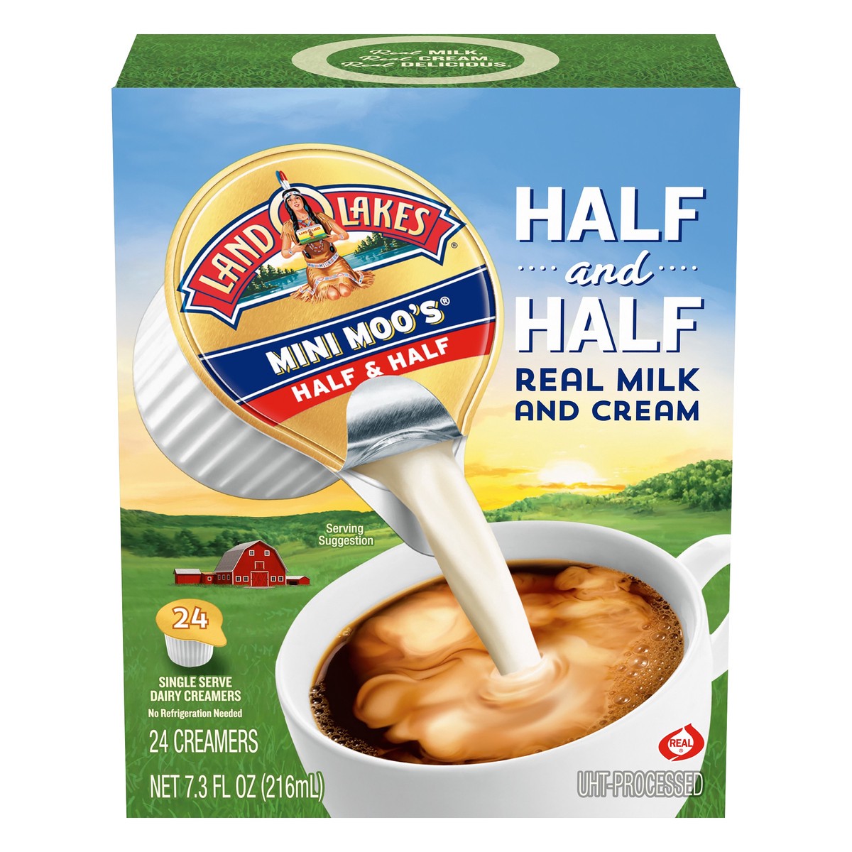 slide 2 of 14, Land O'Lakes Mini Moo's Half & Half Creamer - 24ct/0.30 fl oz, 24 ct, 0.30 fl oz