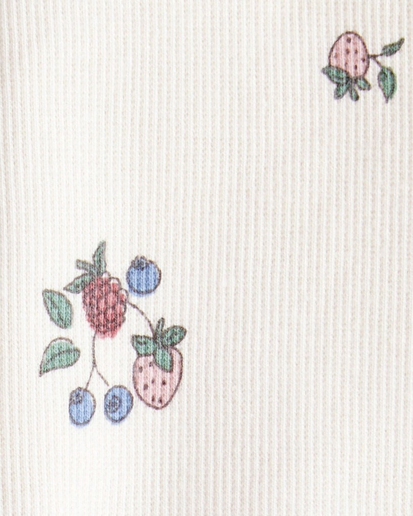 slide 3 of 4, Littleplanet Baby Organic Cotton Ribbed Knit Pants in Berry Blossom Print Berry Blossom 18M, 1 ct