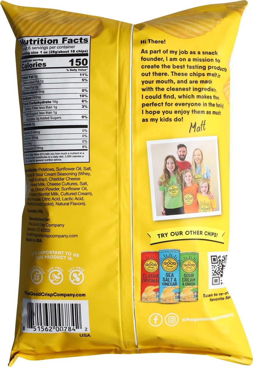 slide 2 of 13, The Good Crisp Company Crinkle Cut Cheddar & Sour Cream Potato Chips 5.5 oz, 5.5 oz