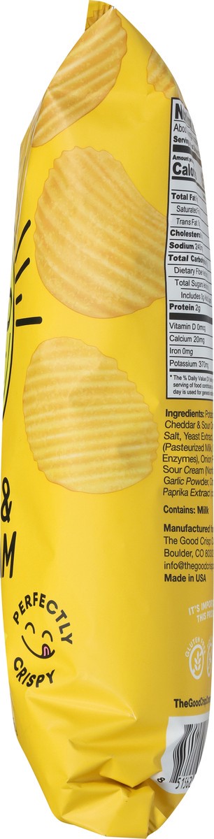 slide 13 of 13, The Good Crisp Company Crinkle Cut Cheddar & Sour Cream Potato Chips 5.5 oz, 5.5 oz