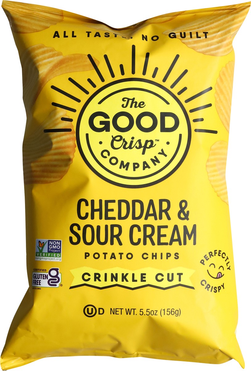 slide 11 of 13, The Good Crisp Company Crinkle Cut Cheddar & Sour Cream Potato Chips 5.5 oz, 5.5 oz