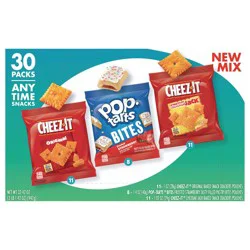 Kellogg''s Cheez-It & Pop-Tarts Snacks, Grab ''N Go, Any Time Snacks Variety Pack, 33.42oz Box, 30 Count