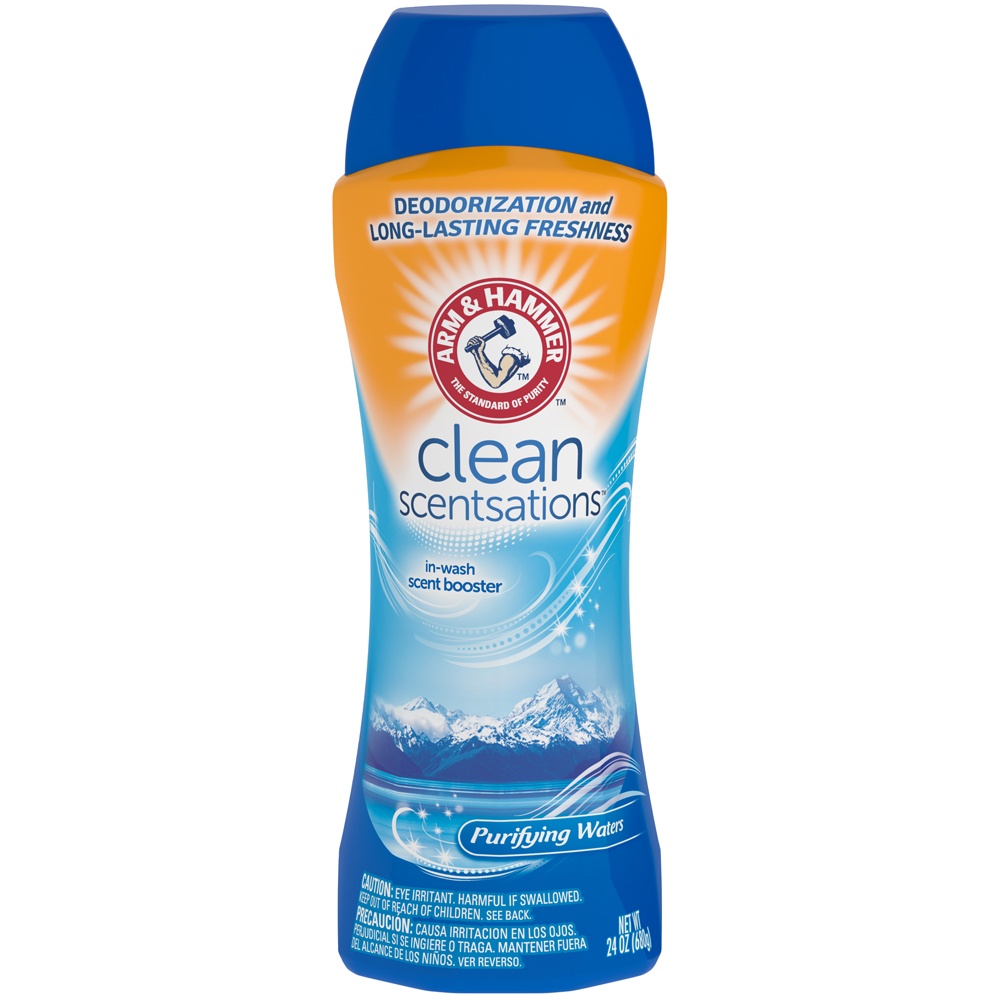 slide 2 of 5, ARM & HAMMER Clean Scentsations Purifying Waters In-Wash Freshness Booster, 24 oz