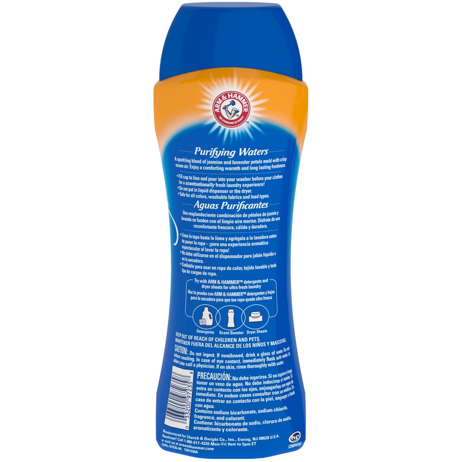 slide 5 of 5, ARM & HAMMER Clean Scentsations Purifying Waters In-Wash Freshness Booster, 24 oz