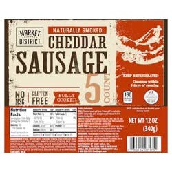 Market District Sausage, Cheddar, Naturally Smoked