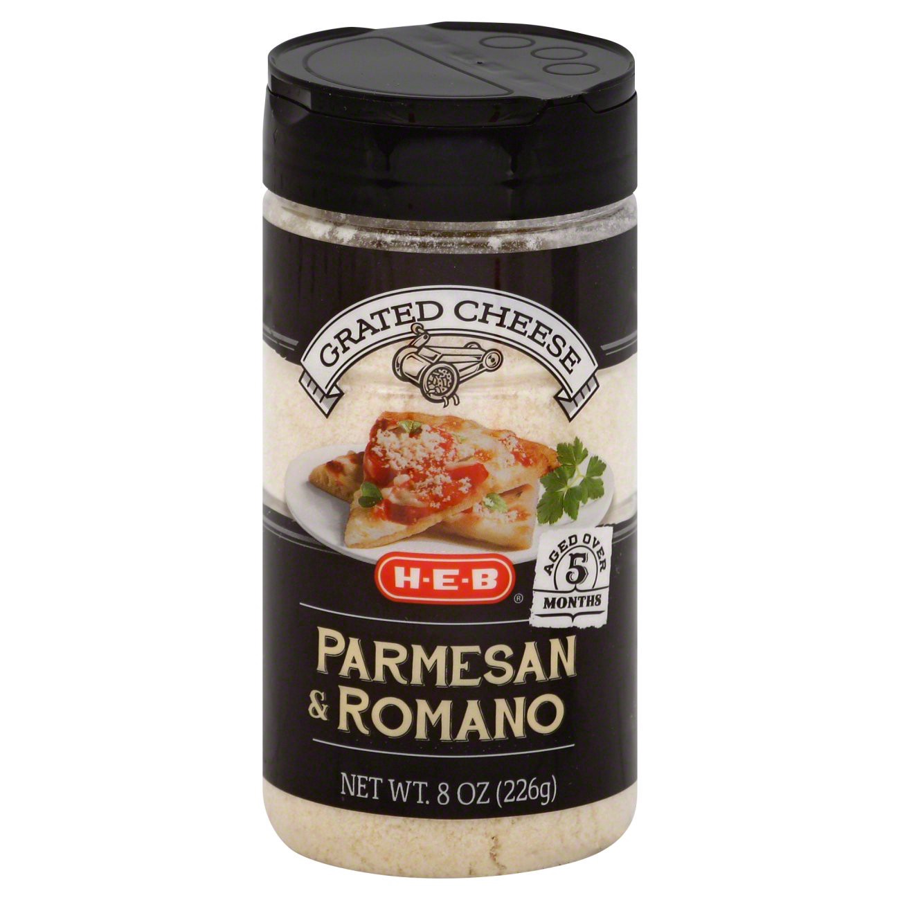 slide 1 of 1, H-E-B Grated Parmesan and Romano Cheese, 8 oz