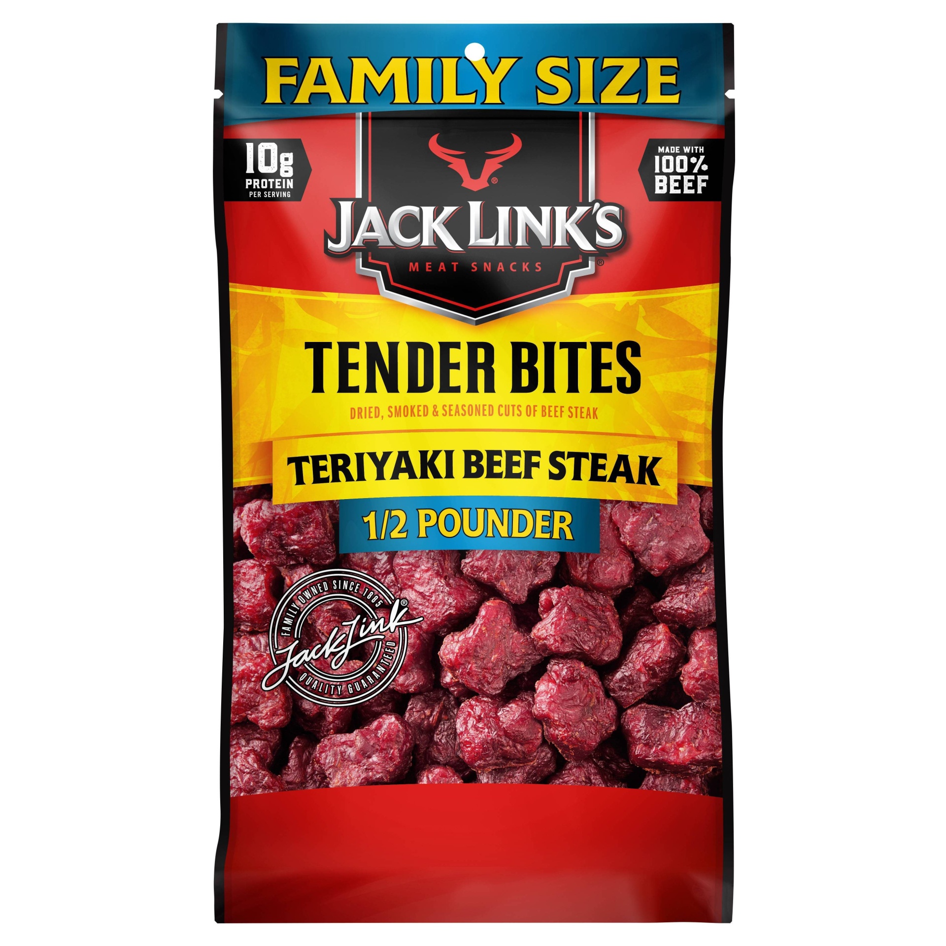 slide 1 of 1, Jack Link's Family Size Tender Bites Teriyaki Beef Steak, 8 oz