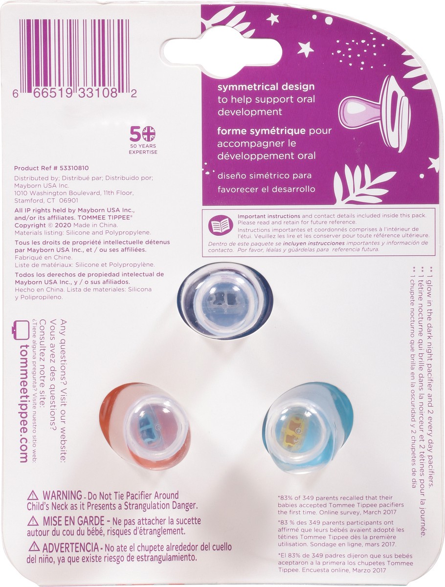 slide 5 of 9, Tommee Tippee Day & Night Pacifier18-36m, 3 ct