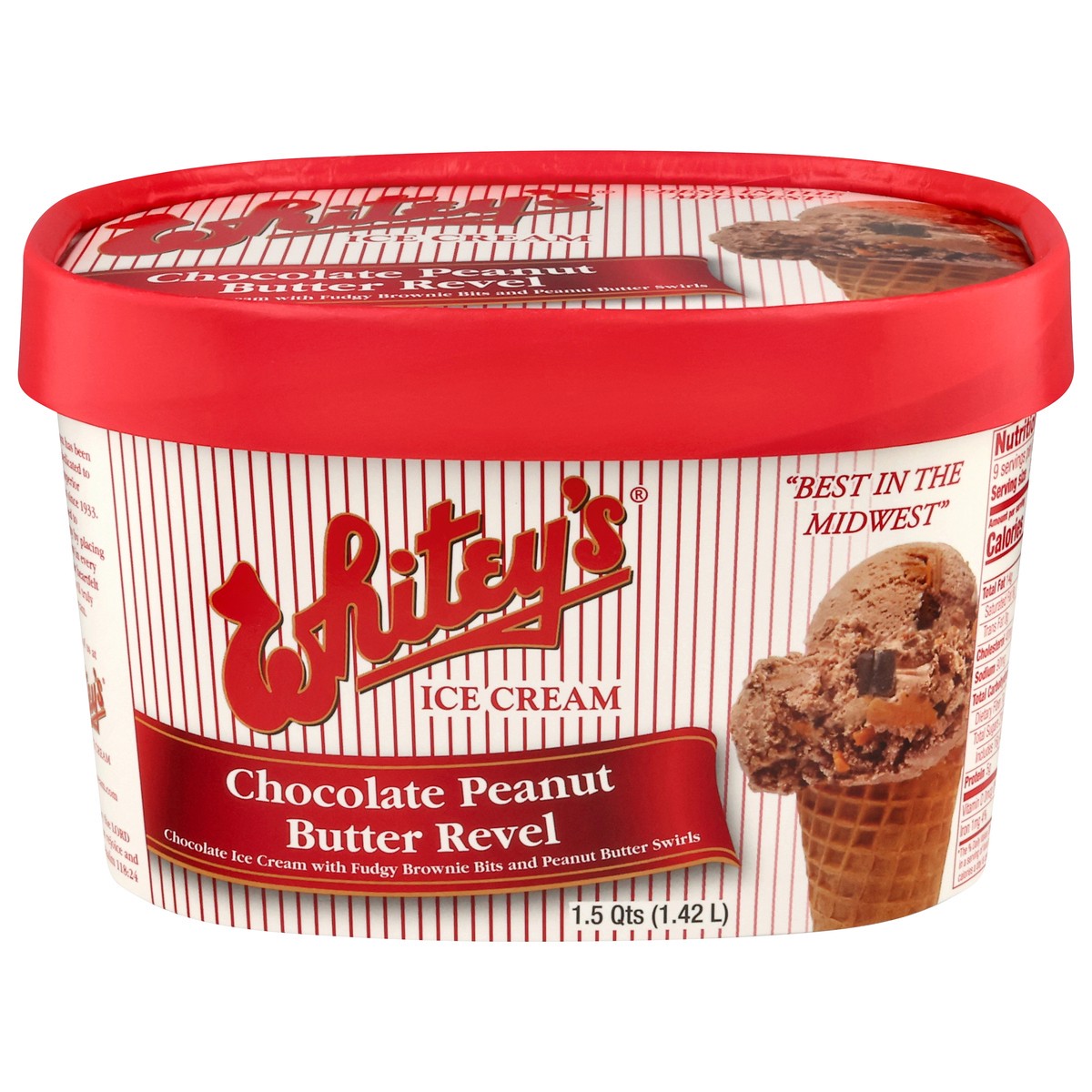 slide 1 of 14, Whitey's Ice Cream Chocolate Peanut Butter Revel, 1.75 qt