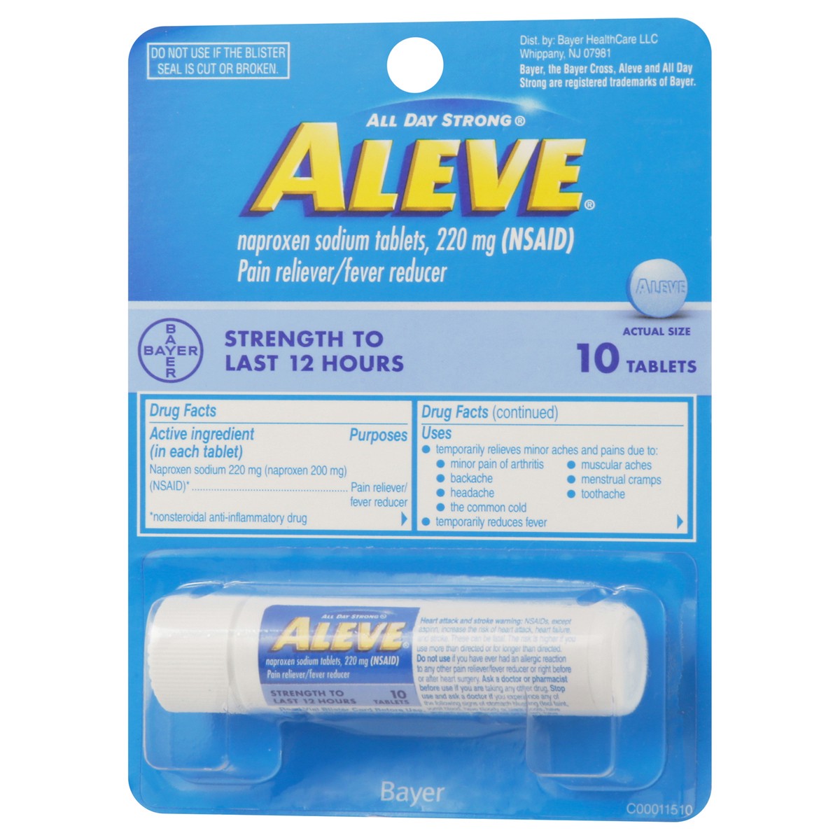 slide 4 of 4, Aleve Pain Reliever/Fever Reducer 10 Tablets, 