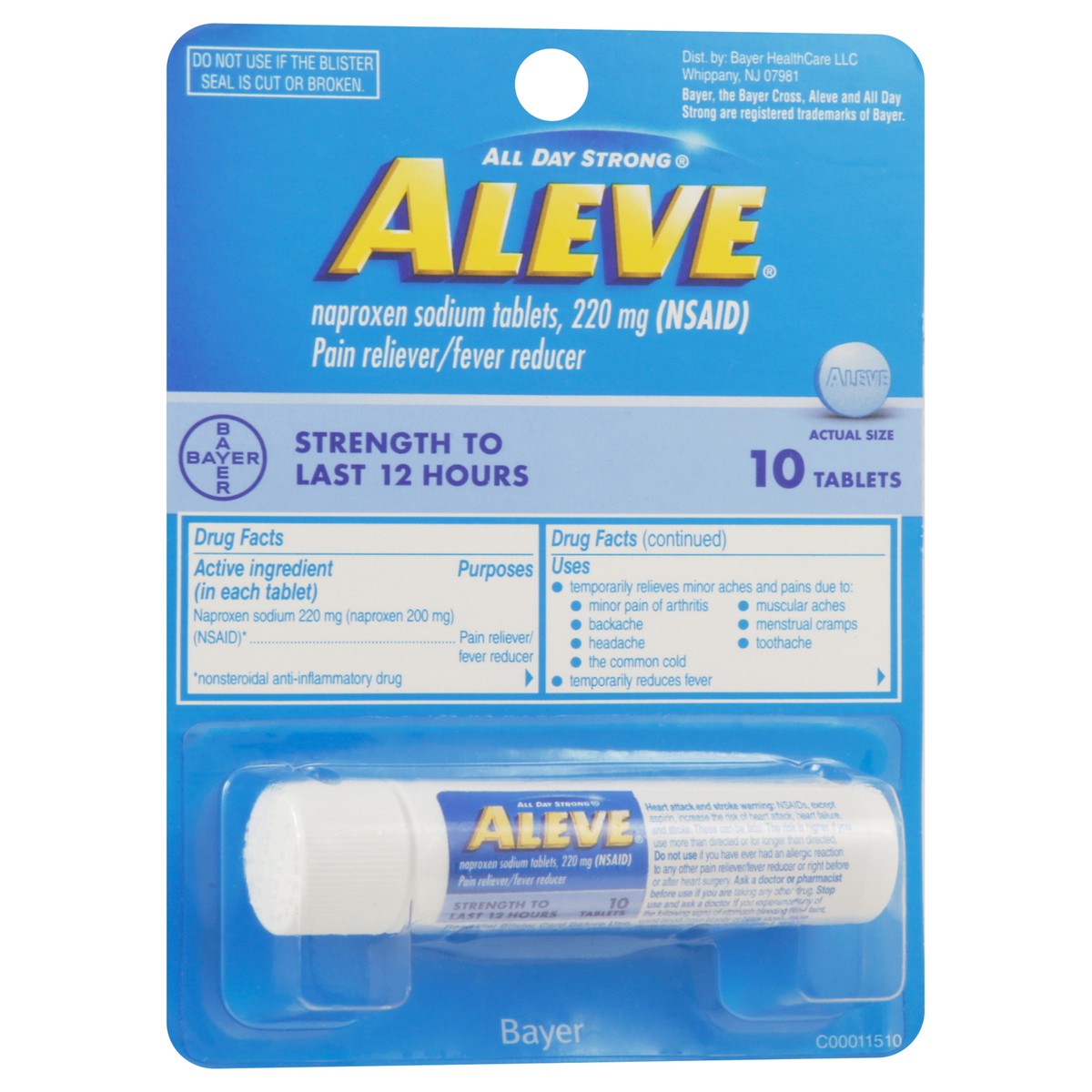 slide 3 of 4, Aleve Pain Reliever/Fever Reducer 10 Tablets, 