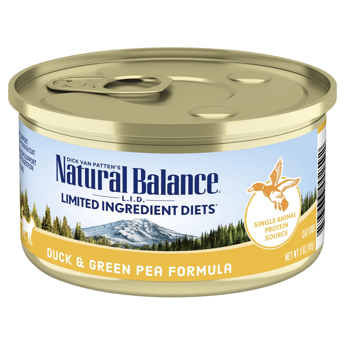 slide 4 of 7, Natural Balance L.I.D. Limited Ingredient Diets Duck & Green Pea Formula Wet Cat Food, 3-Ounce Can, 3 oz