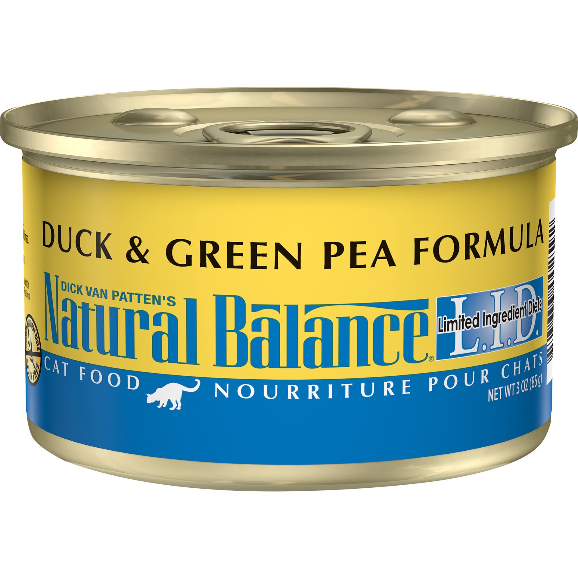 slide 1 of 7, Natural Balance L.I.D. Limited Ingredient Diets Duck & Green Pea Formula Wet Cat Food, 3-Ounce Can, 3 oz