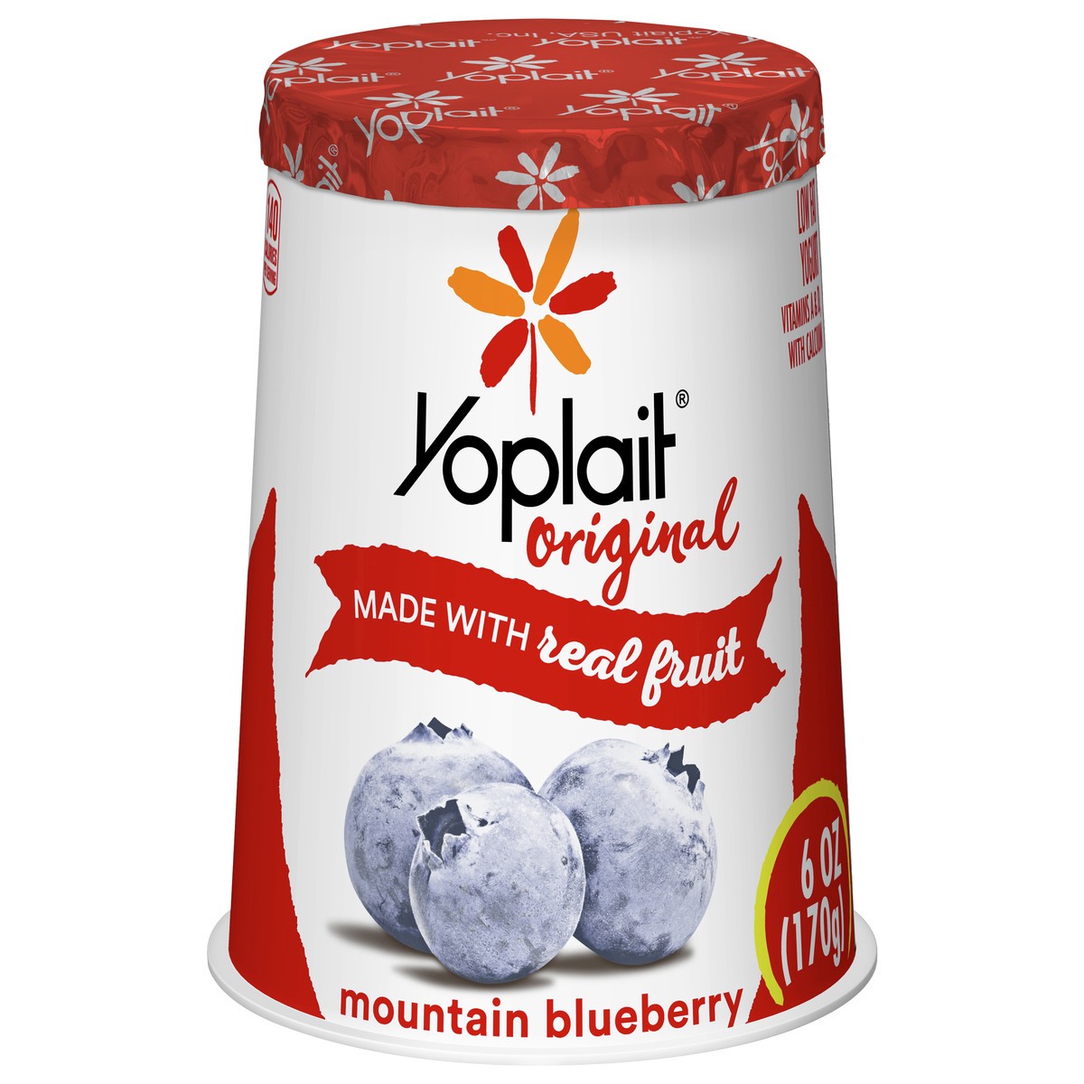 slide 1 of 3, Yoplait Original Mountain Blueberry Low Fat Yogurt, 6 OZ Yogurt Cup, 6 oz