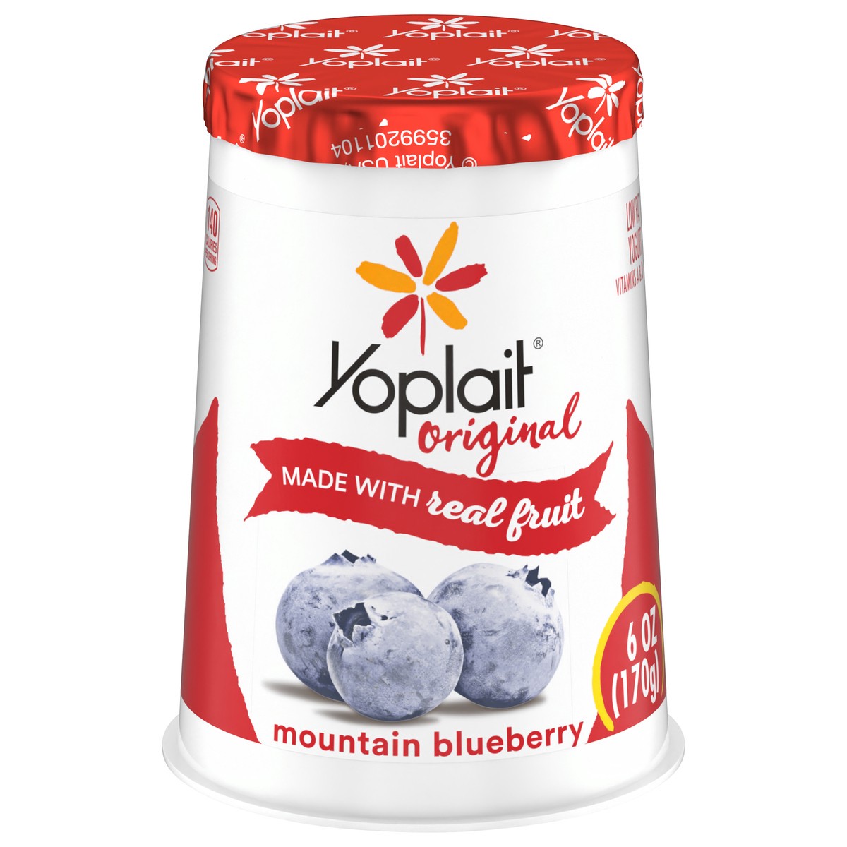 slide 1 of 3, Yoplait Original Mountain Blueberry Low Fat Yogurt, 6 OZ Yogurt Cup, 6 oz