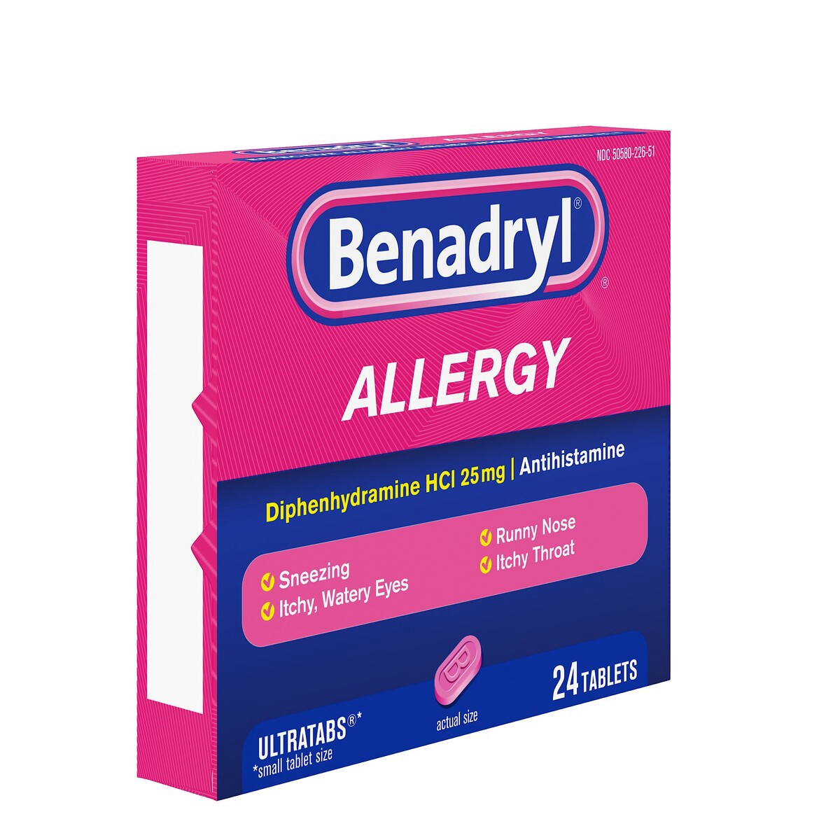 slide 2 of 6, Benadryl Allergy Ultratab Tablets, 24 ct