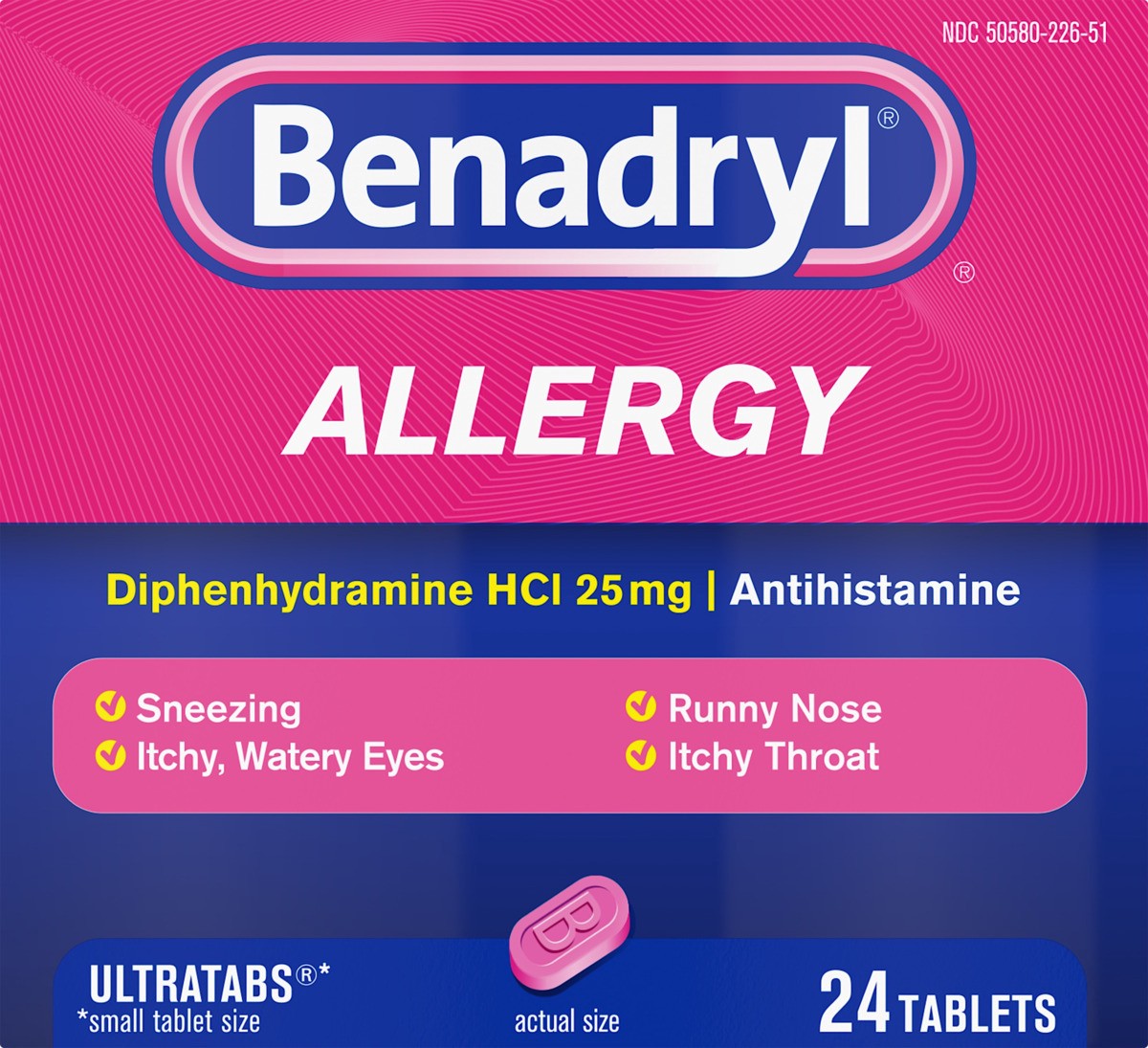 slide 3 of 6, Benadryl Allergy Ultratab Tablets, 24 ct