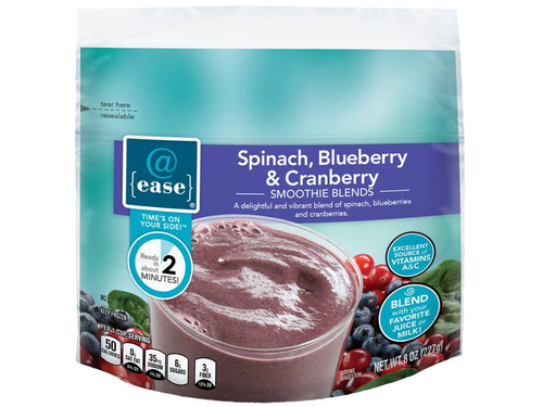 slide 1 of 1, @ease Spinach, Blueberry & Cranberry Smoothie Blends, 8 oz