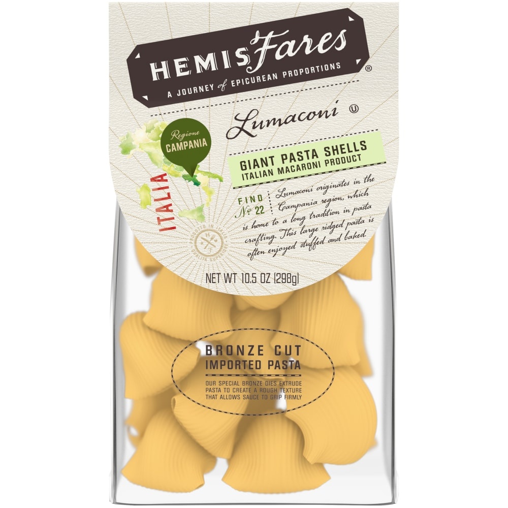 slide 1 of 1, HemisFares Lumaconi Giant Pasta Shells, 10.5 oz