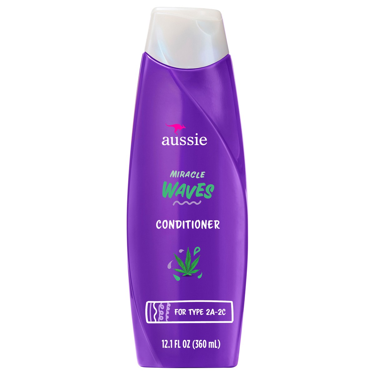 slide 1 of 3, Aussie Miracle Waves Anti-Frizz Conditioner for with Hemp Seed Oil Wavy Hair, Paraben-Free, 12.01 oz, 360 ml, 12.1 oz